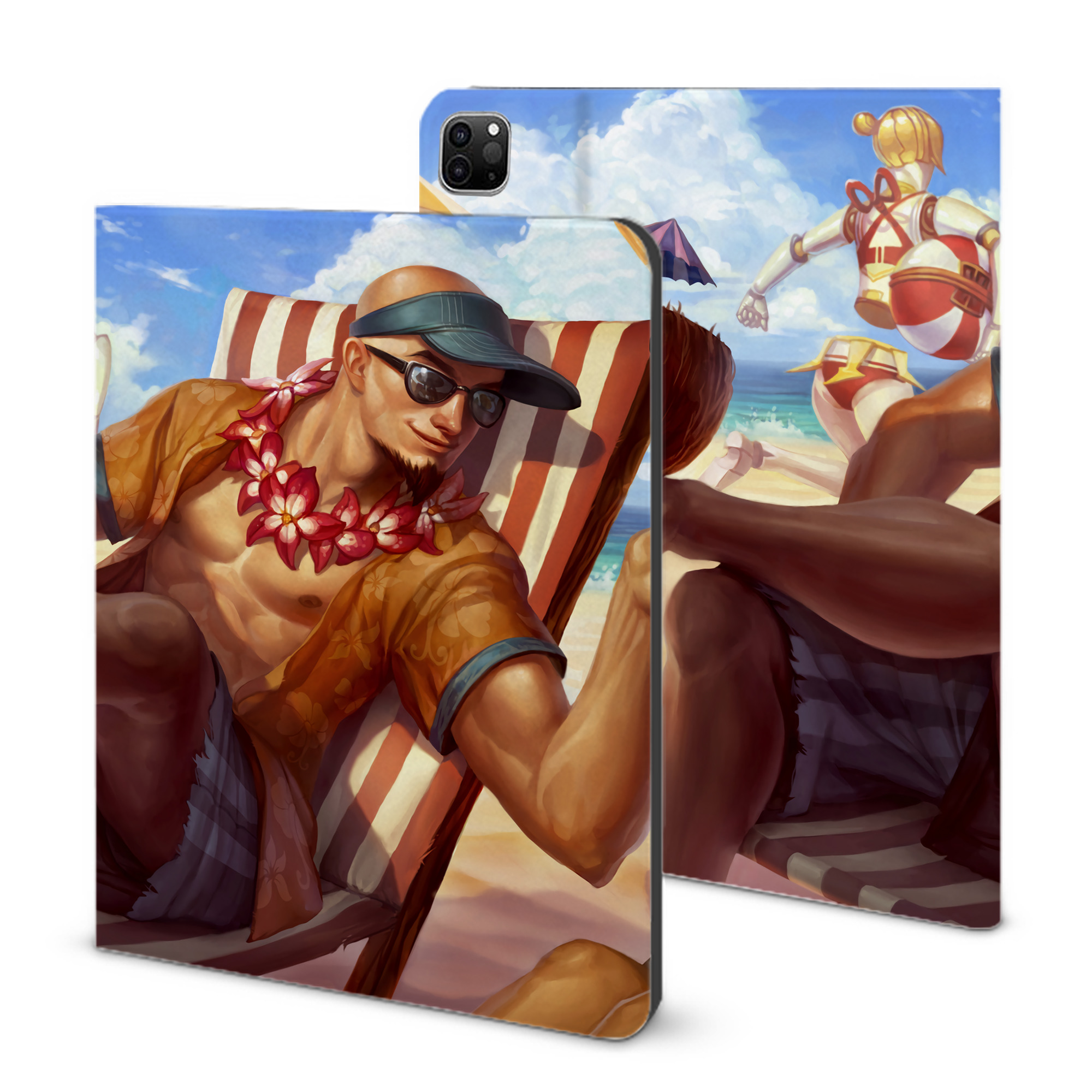 （画像用） リーグ・オブ・レジェンド League of Legends LOL IPad ケース ブック型 PUレザー TPU 耐衝撃 軽量 薄型 ペン収納なし 全面保護 IPad 各モデル対応